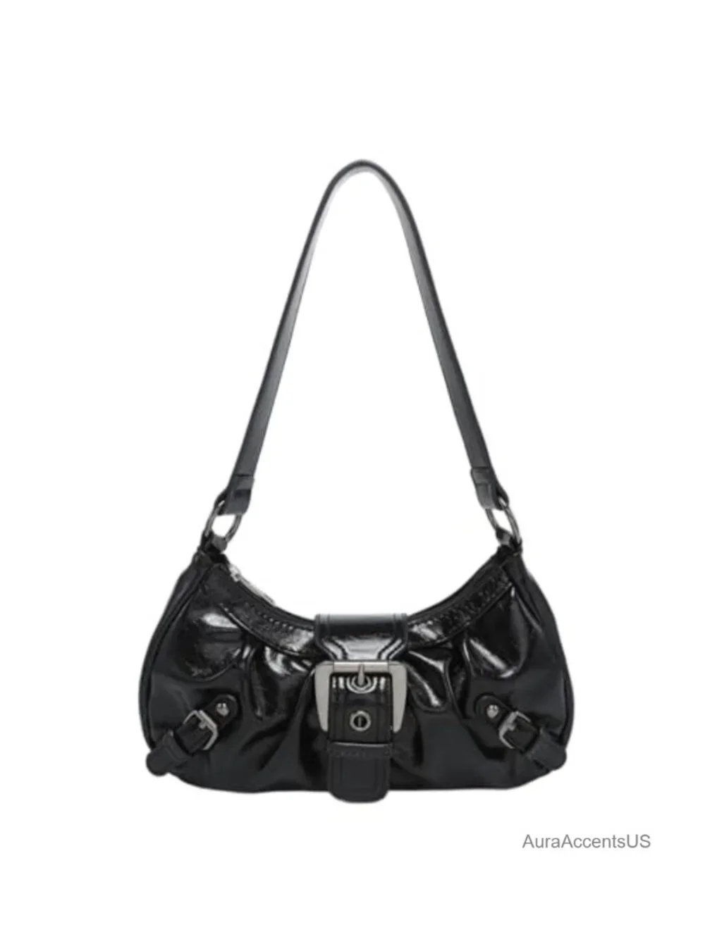 Odorless PU Leather Hobo Purse Y2K Goth Punk Shoulder Bag
